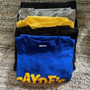Bulk Stack of Mixed Color Graphic Tees - Blue, Yellow, Black, Gray (3.5)